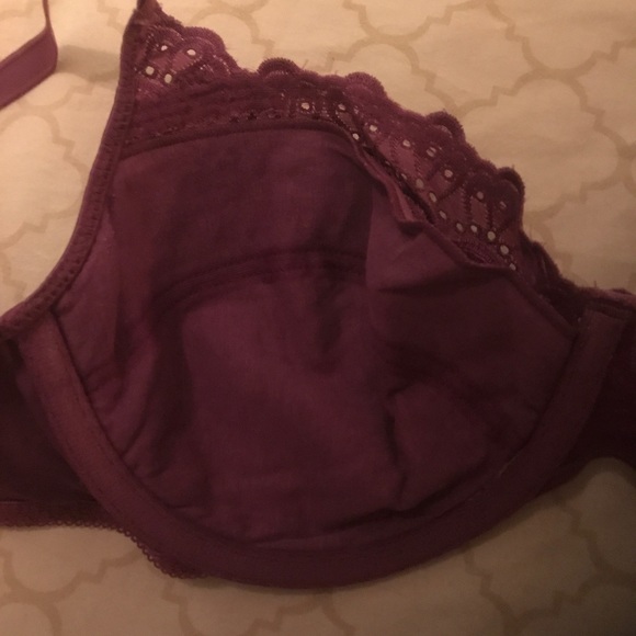 Size 38C burgundy bra - lacy look overlay&underwir - Picture 4 of 4